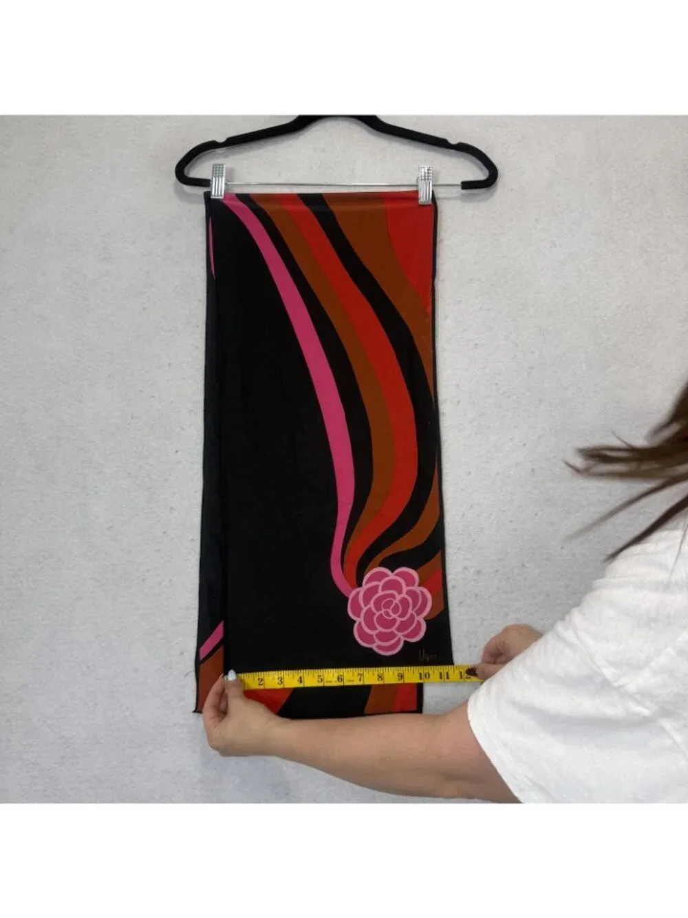 vera Scarf Womens One Size Multicolor Satin Stripe Floral Rectangle Wrap Shawl